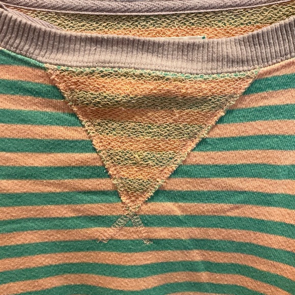 Free People We the Free striped oversized crewneck sz small - Picture 3 of 4